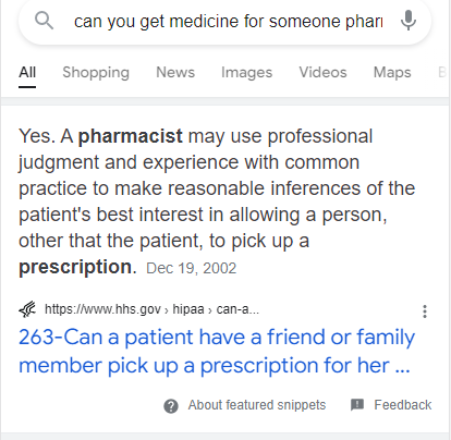 A screengrab of a featured snippet.