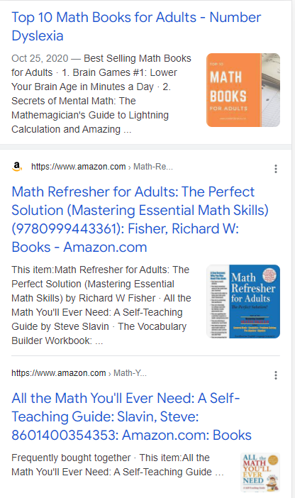 Top results for query 'math practice books for adults'