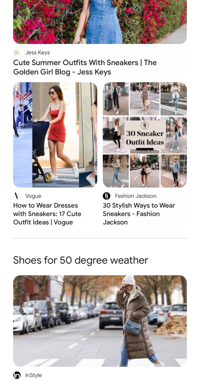The ninth of ten screengrabs of the Explore feature for the query [what type of sneaker is best for running]